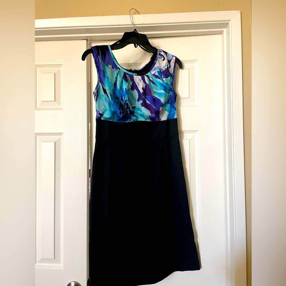 Beautiful Black and Blue Floral Dress Size 4